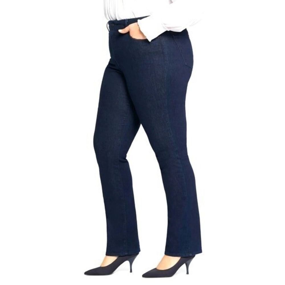 NYDJ Jeans 24W Marilyn Straight Leg Dark Wash Shaping‎ Slimming Preppy New